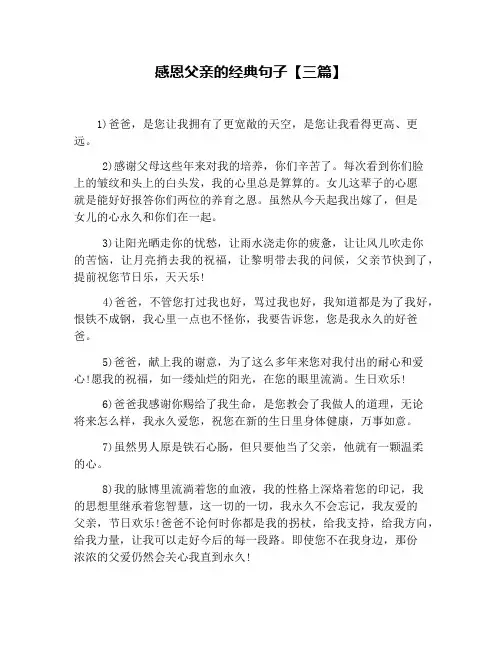 感恩父亲的经典句子【三篇】