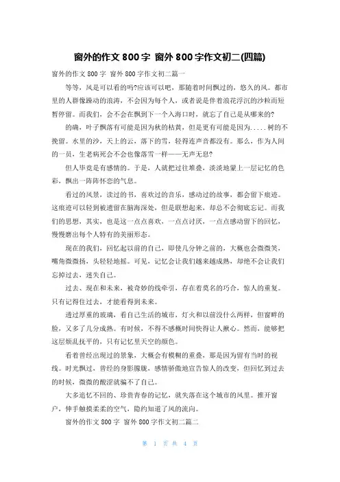 窗外的作文800字 窗外800字作文初二(四篇)