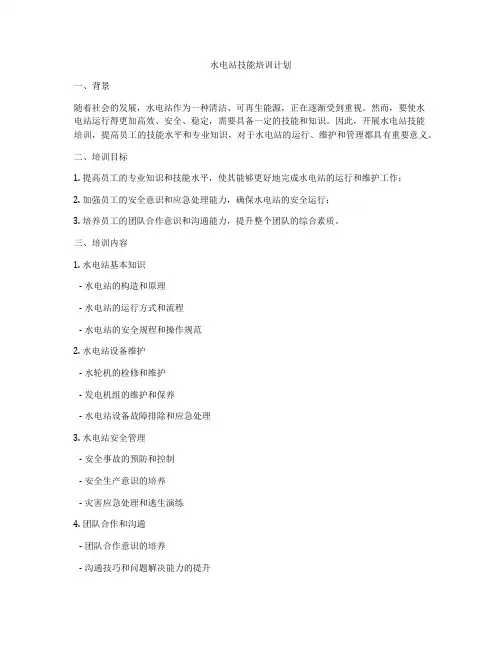 水电站技能培训计划