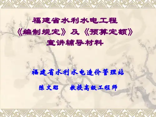 【2019年整理】水利水电工程预算定额宣讲材料40
