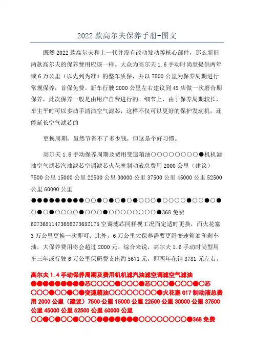 2022款高尔夫保养手册-图文