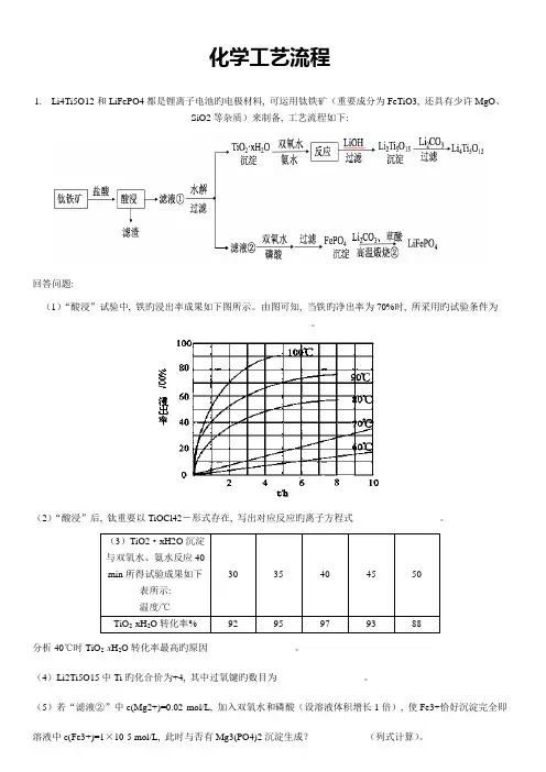 高考化学工艺流程图题型分类