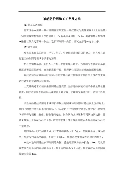 被动防护网施工工艺及方法