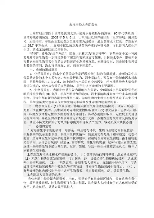 海洋污染之赤潮袭来