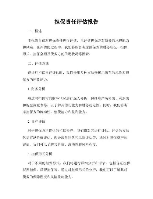 担保责任评估报告