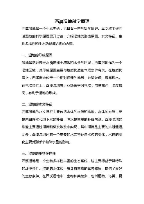 西溪湿地科学原理