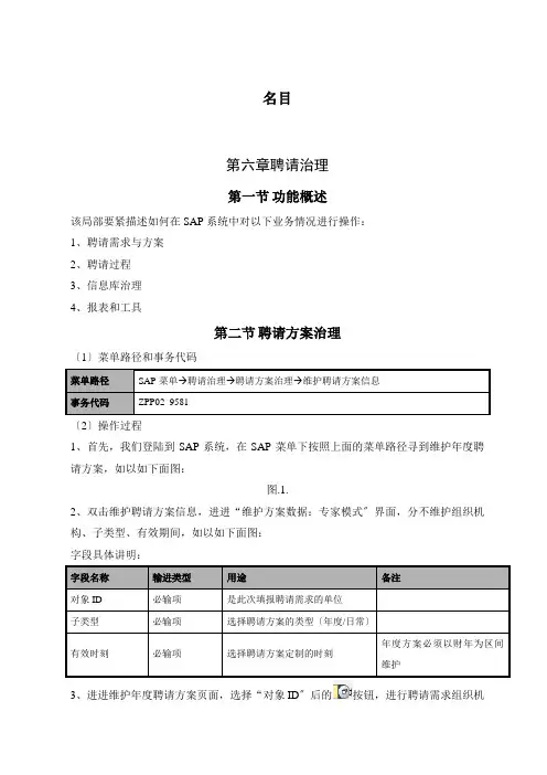 某集团SAPHR人力资源系统用户操作手册