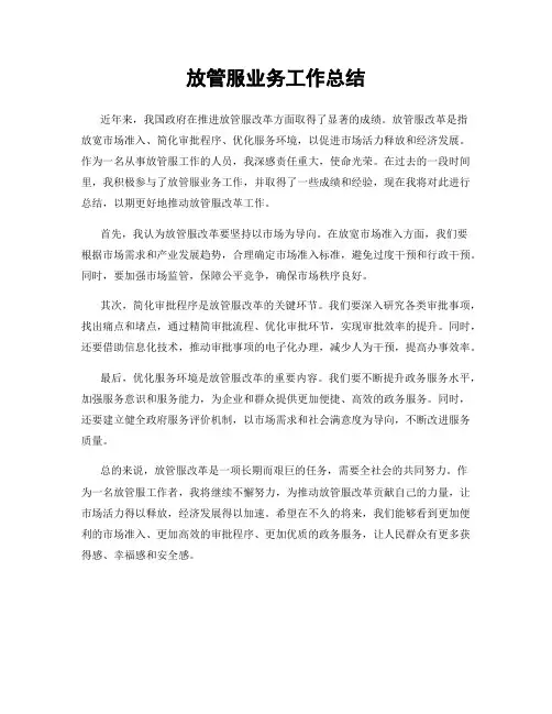 放管服业务工作总结