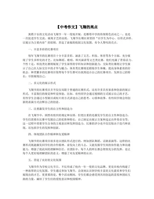 【中考作文】飞翔的亮点
