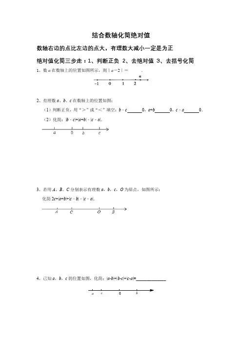 专题七：结合数轴化简绝对值
