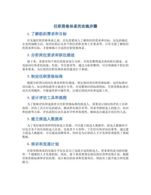 任职资格体系的实施步骤
