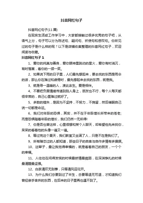 抖音网红句子