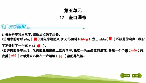 《壶口瀑布》同步训练