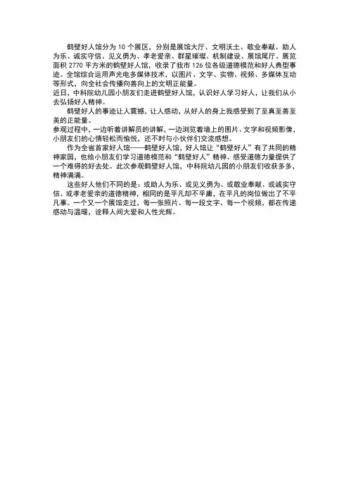 鹤壁好人馆观后感。