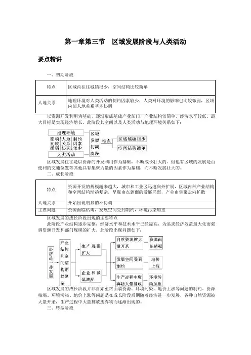 高中地理备课参考 区域发展阶段与人类活动