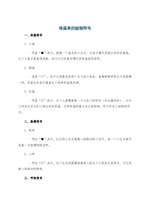 体温单的绘制符号