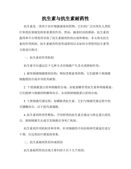 抗生素与抗生素耐药性