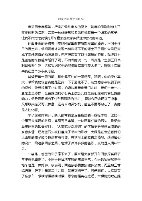 回家的路散文800字