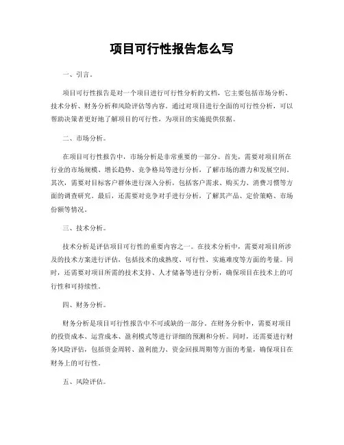 项目可行性报告怎么写