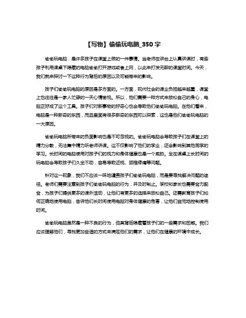【写物】偷偷玩电脑_350字