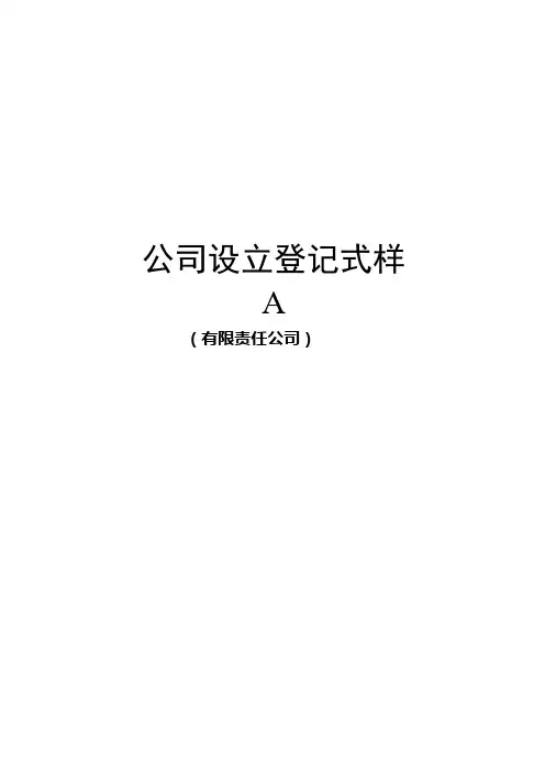 公司设立登记文件范本