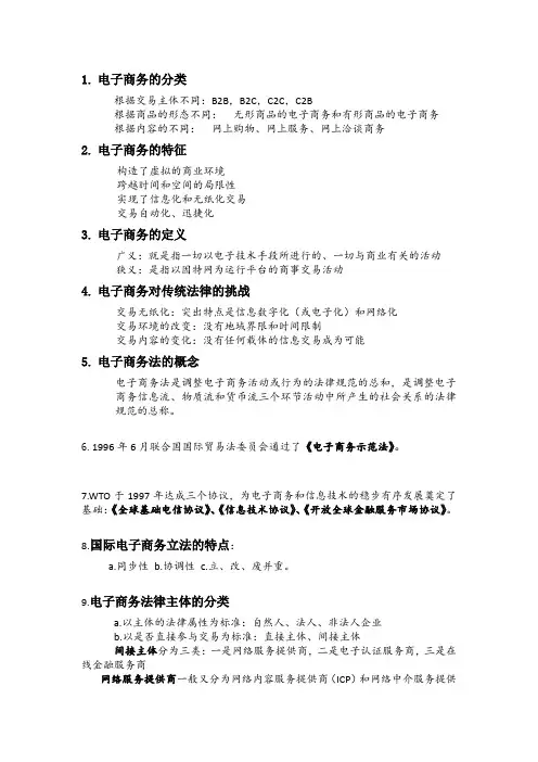 电子商务法规重点