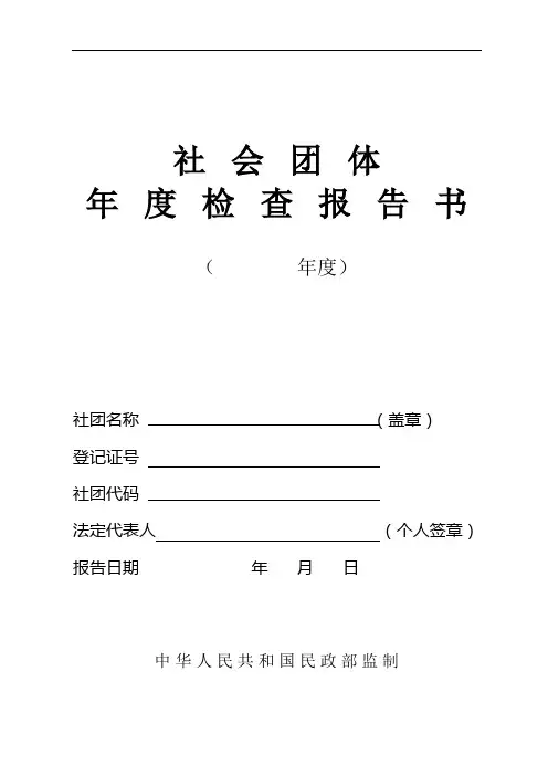 社会团体年检报告书