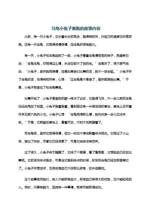 乌龟小兔子赛跑的故事内容