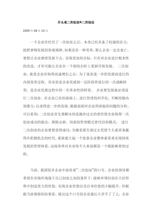 什么是二次创业
