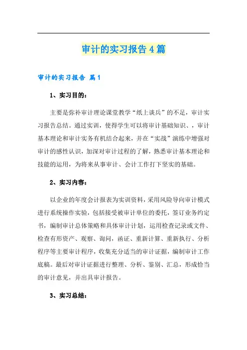 审计的实习报告4篇