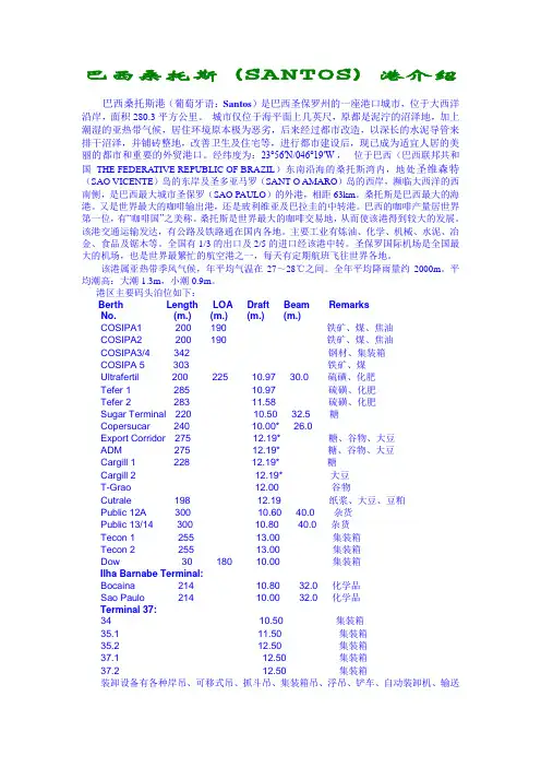 巴西SANTOS港介绍