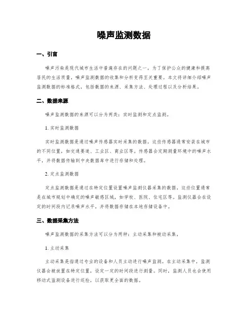 噪声监测数据