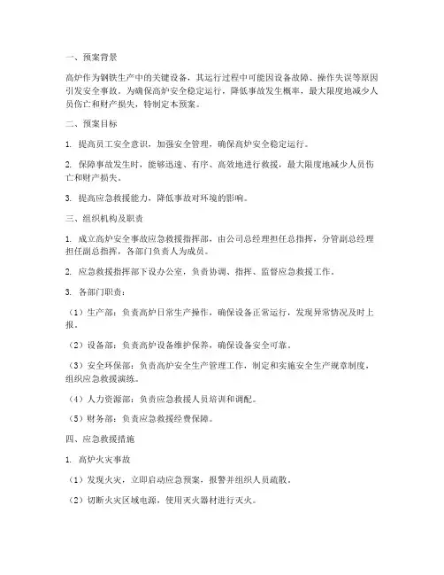 高炉安全事故预案方案