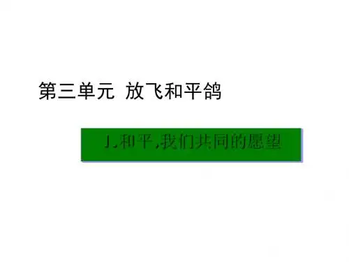 (人教新课标)六年级品德与社会下册《放飞和平鸽》教学课件3