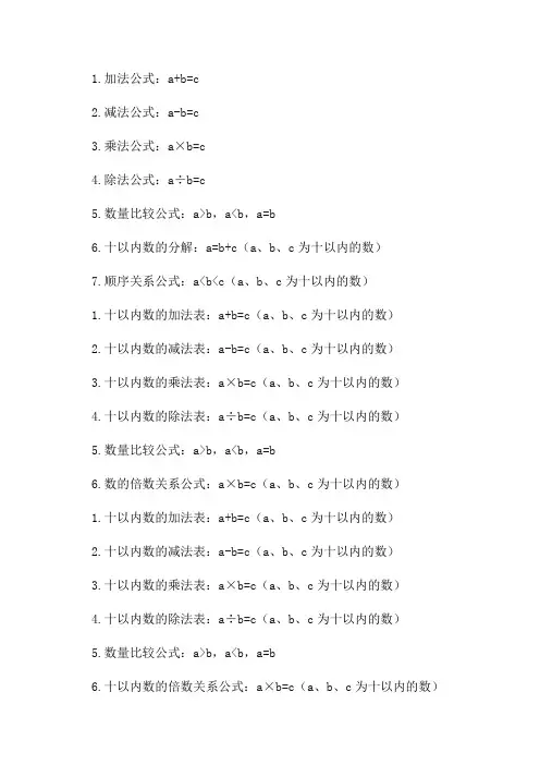 小学一至六年级数学公式大全推荐