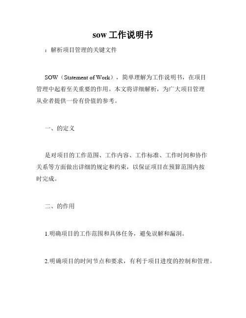 sow工作说明书