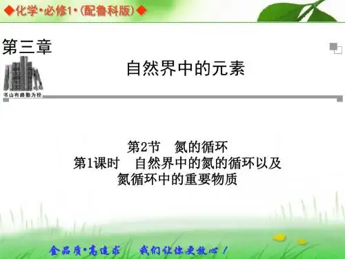 第三章第2节第1课时 自然界中的氮的循环以及氮循环中的重要物质