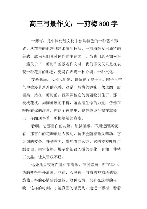高三写景作文：一剪梅800字