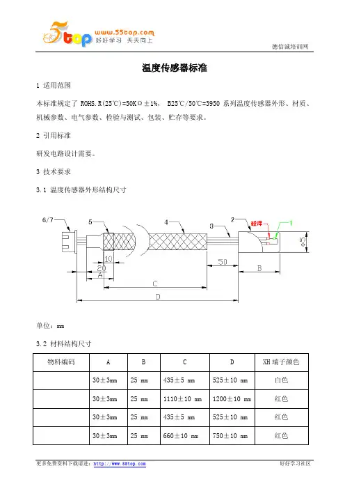 温度传感器标准