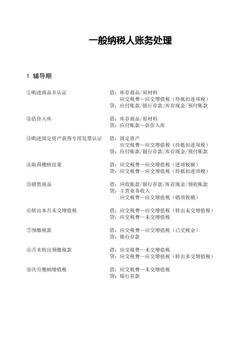 一般纳税人账务处理