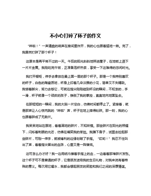 不小心打碎了杯子的作文