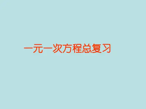 中考数学专题《一元一次方程》复习课件(共18张PPT)