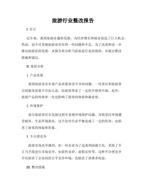 旅游行业整改报告