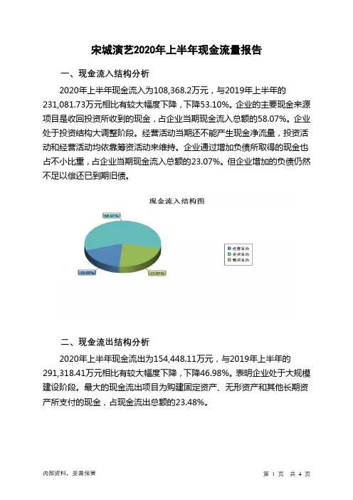 宋城演艺2020年上半年现金流量报告