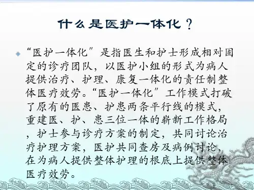 医护一体化查房介绍PPT课件