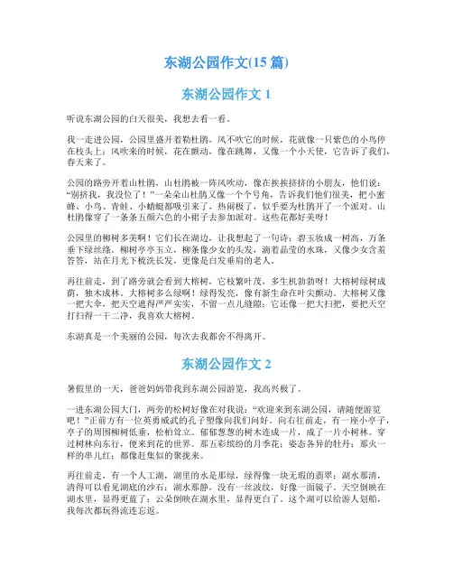 东湖公园作文(15篇)