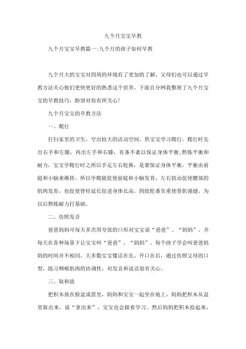 九个月宝宝早教