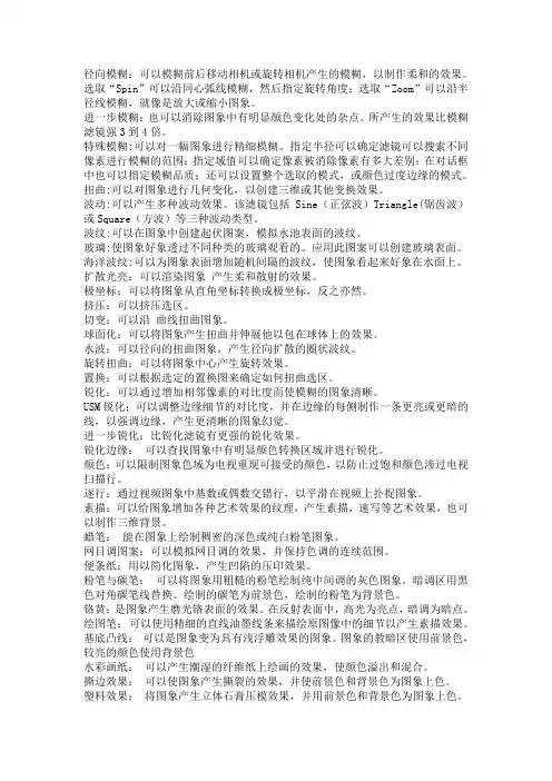 PS滤镜详解