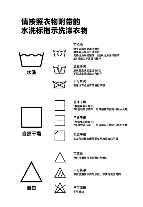 洗衣符号标志大全