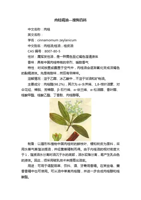 肉桂精油—搜狗百科